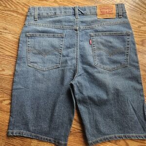 LEVI'S 511 SLIM Jean Shorts Medium 20 Reg 30" Waist Blue Raw Hem & Detail Jorts